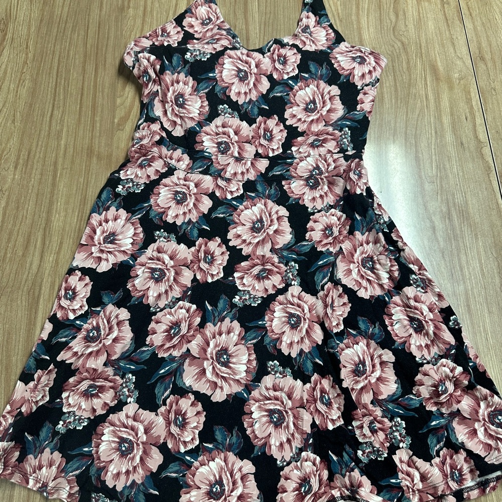 Abercrombie & Fitch Floral Dress in Pink and Black